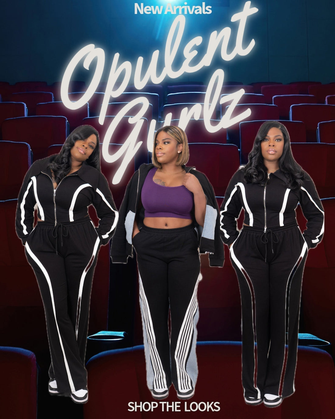 Opulent Gurlz new arrivals featuring contrast track sets and statement track pants designed for comfort, movement, and elevated everyday style.